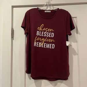 Burgundy Religious Blessed T-Shirt